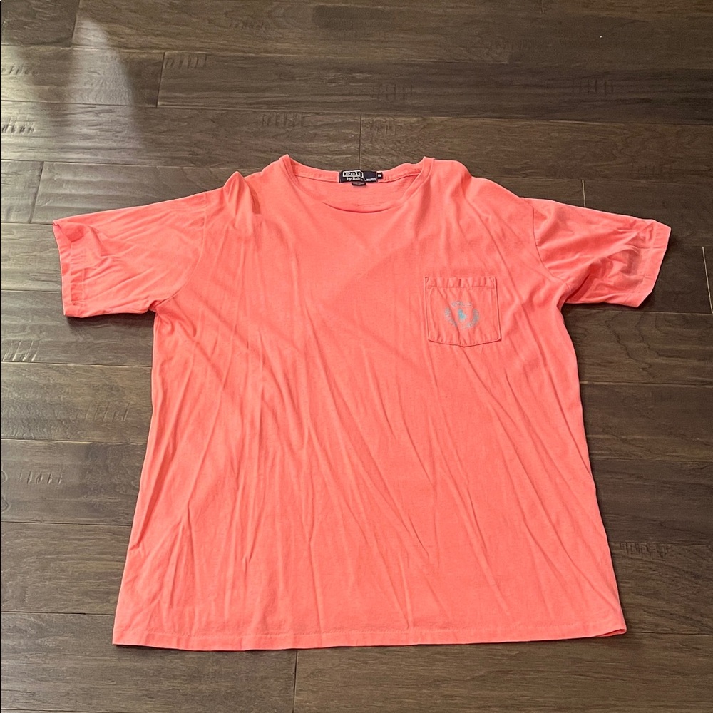 Polo Ralph Lauren Cookie T Shirt Vintage Made in USA Salmon Mens Size XL